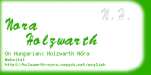 nora holzwarth business card